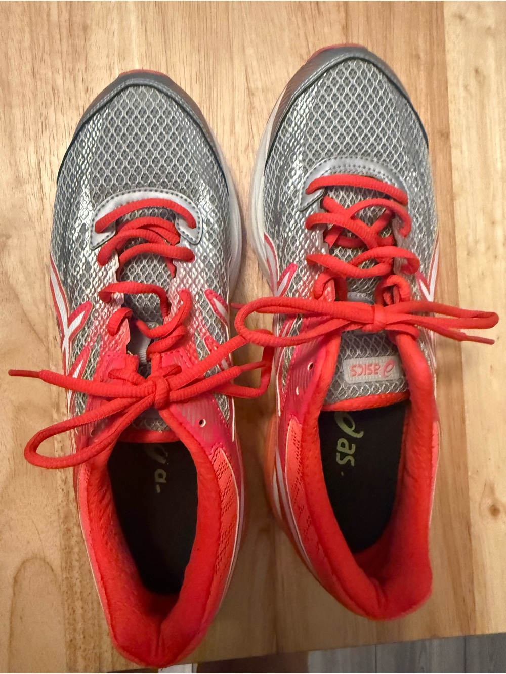 Asics Women's Athletic Sneakers in Silver and Red